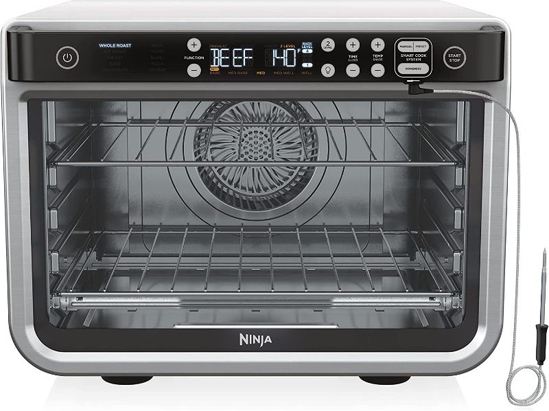 Photo 1 of Ninja DT251 Foodi 10-in-1 Smart XL Air Fry Oven, Bake, Broil, Toast, Air Fry, Roast, Digital Toaster, Smart Thermometer, True Surround Convection up to 450°F, includes 6 trays & Recipe Guide, Silver
