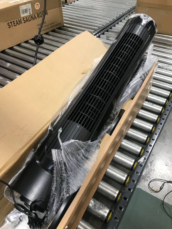 Photo 2 of Dreo Cruiser Pro Tower Fan 90° Oscillating Fans with Remote, Quiet Cooling,12 Modes, 12H Timer, Space-Saving, LED Display with Touch Control, 40” Portable Floor Bladeless Fan for Bedroom Home Office