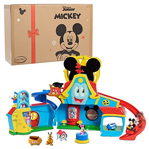 Photo 1 of Disney Junior Mickey Mouse Funny the Funhouse 13 Piece Lights and Sounds Playset, Includes Mickey Mouse, Donald Duck and Bonus Pluto Figure
