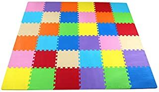 Photo 1 of Balance From Kid's Puzzle Exercise Play Mat with EVA Foam Interlocking Tiles, 9 Colors (36 Tiles)