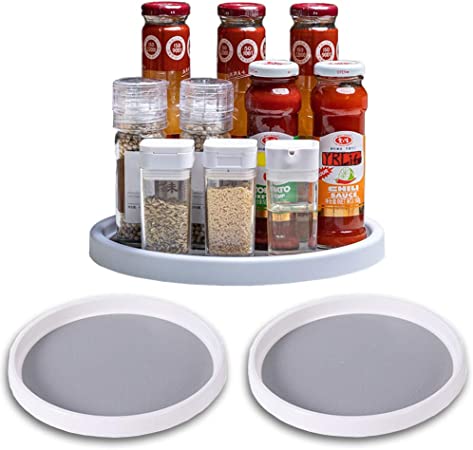 Photo 1 of 2 Pack Lazy Susan Turntable for Cabinet, Lazy Susan Cabinet Organizer, Non-Skid Cabinet Turntable Kitchen Organizer, Storage Tray for Spice, Condiments, Snacks (10-inch)