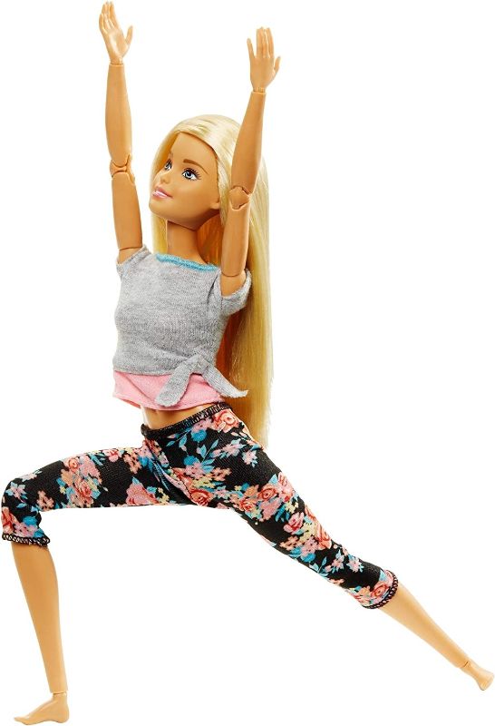 Photo 1 of Barbie Made to Move Dolls with 22 Joints and Yoga Clothes, Floral, Grey
