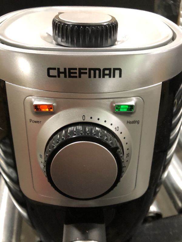 Photo 3 of CHEFMAN Small, Compact Air Fryer Healthy Cooking, 2 Qt, Nonstick, User Friendly and Adjustable Temperature Control w/ 60 Minute Timer & Auto Shutoff, Dishwasher Safe Basket, BPA - Free, Black
