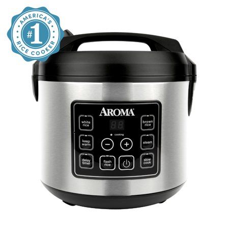 Photo 1 of Aroma ARC-150SB 20-Cup Digital Cool-Touch Rice Cooker, 10-7/8”H X 11-1/4”W X 10-7/8”D, Silver
