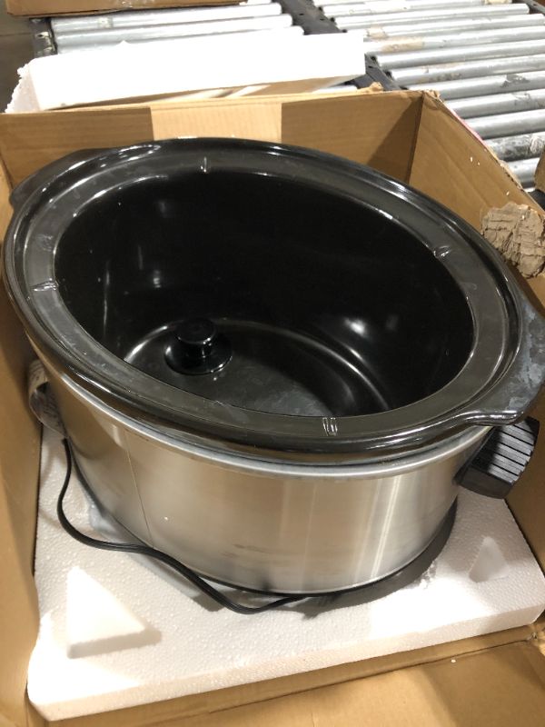 Photo 2 of Hamilton Beach 7-Quart Programmable Slow Cooker With Flexible Easy Programming, Dishwasher-Safe Crock & Lid, Silver (33473)
