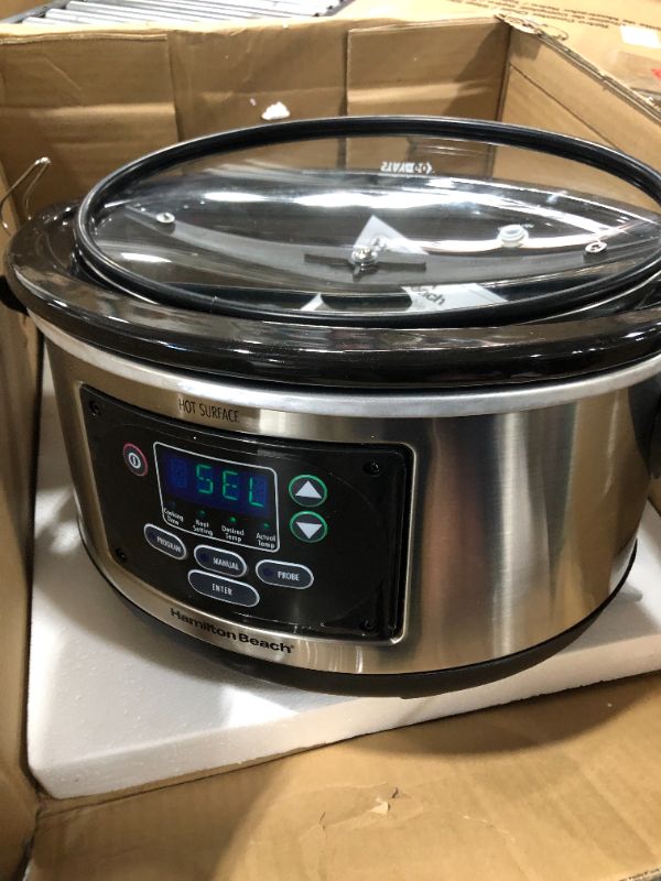 Photo 2 of Hamilton Beach 33969 Digital 6 Qt Programmable Slow Cooker Crockpot
