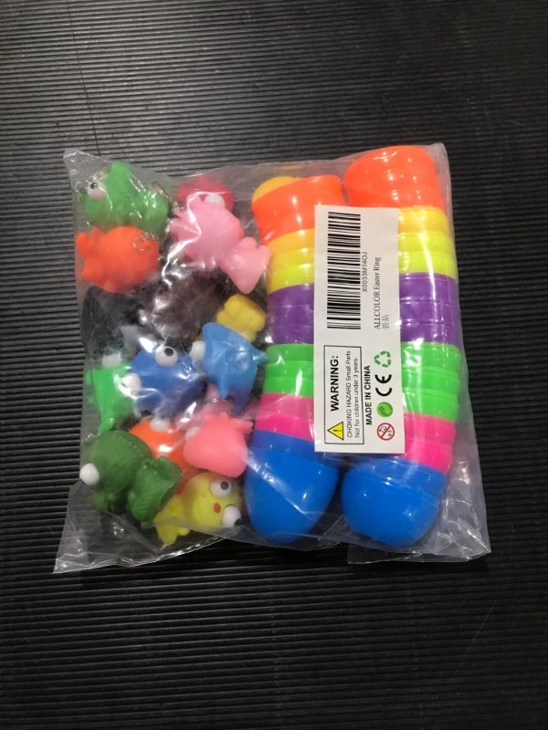 Photo 1 of 16PCS Toys Filled Easter Eggs for Boys Prefilled Easter Eggs for Claw machine with Mini Fidget Toys Keychain for Girls Bright Colorful Large Plastic Easter Eggs Gift Filler Easter Party Favors for Kids Toddlers
