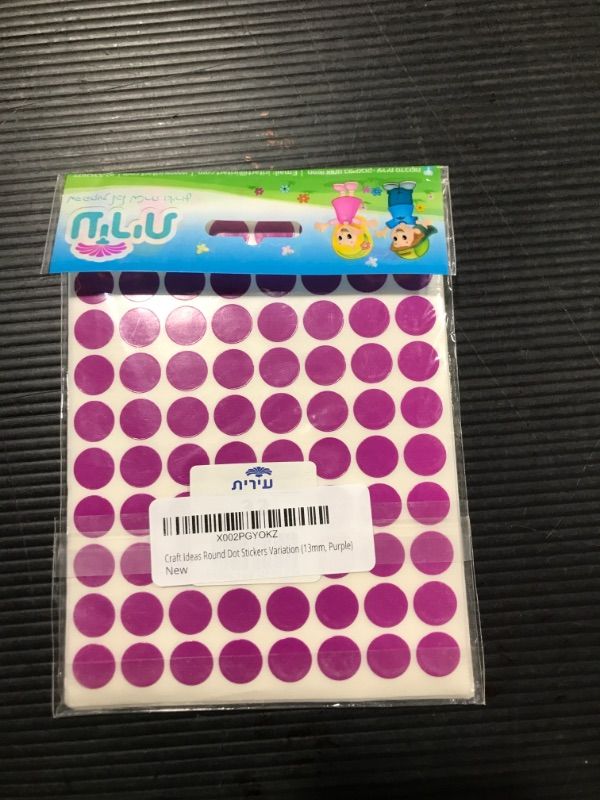 Photo 1 of Craft Ideas Round Color Dot Stickers, 33/64" .50" 13mm | Print or Write | Pack of 2560, 80 Labels per Sheet, Purple