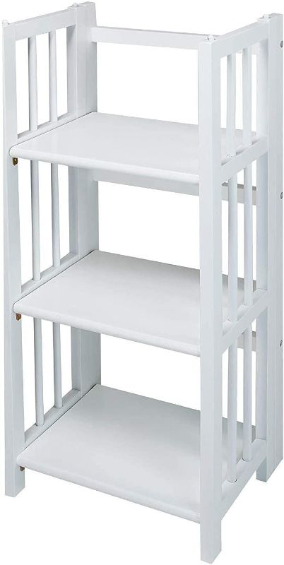 Photo 1 of Casual Home 3-Shelf Folding Bookcase, 14" Wide, White
