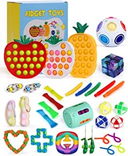 Photo 1 of APMIEK 32Pcs Sensory Fidget Toys Set for Kids and Adults?PopIt Party Favors, Autistic ADHD Stress Relief Tools Poppers Fidget Pack, Parent-Child Int 