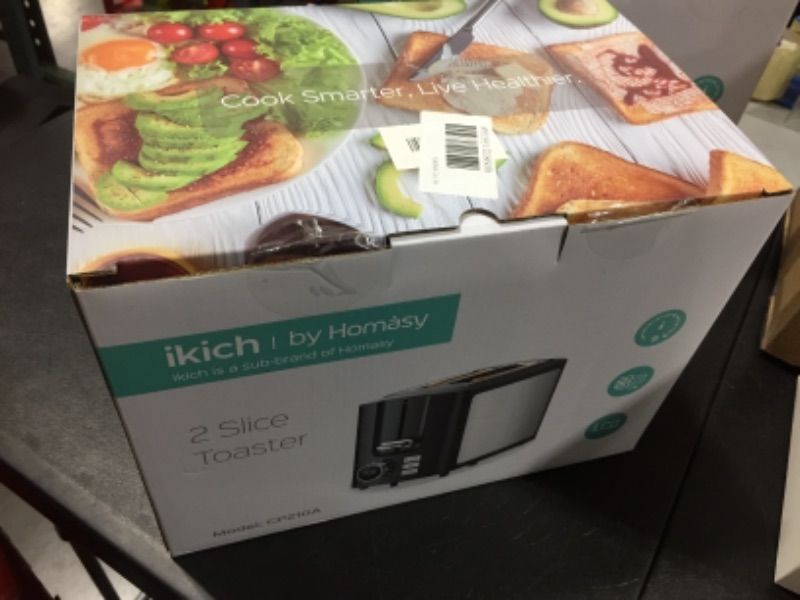 Photo 1 of IKICH Toaster 2 Slice, LCD Screen Stainless Steel Toaster, Wide Slot 2 Slice Toaster, 9 Settings Toasters, Cancel/Bagel/Defrost/Reheat, Crumb Tray ( FACTORY CLOSED )
