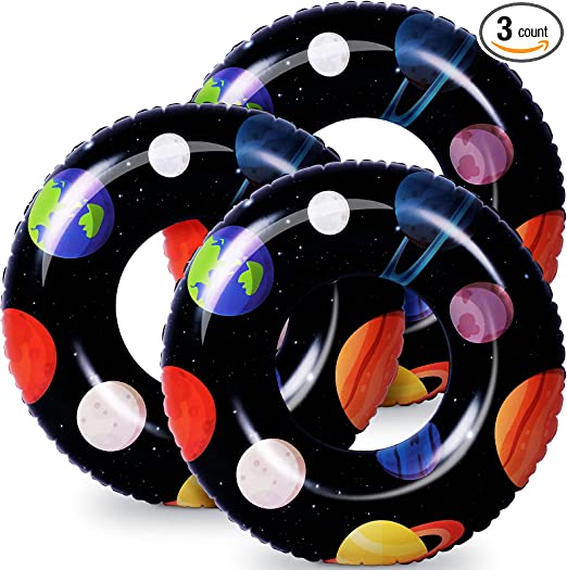 Photo 1 of 36 Inch Inflatable Pool Floats Cosmic Theme Inflatable Swim Ring Pool Tube Rings Pool Floats Inner Tube Raft Fun Floats for Kids Adults Outdoor Party Supplies
