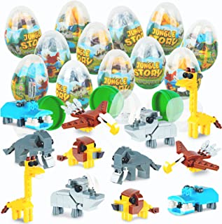 Photo 1 of 12 Pcs 3.3" Easter Eggs Prefilled Total 1801 Pcs Cute Animal Building Blocks, Stem Toys Bunny Surprise Plastic Eggs Easter Basket Stuffers Fillers Gift for Kids Boys Girls Easter Eggs Hunt Party Favor (Animals) https://a.co/d/7g4jG9k