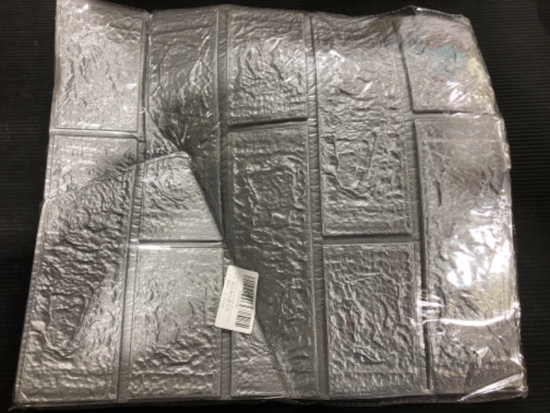 Photo 2 of 3D Wall Panels Peel and Stick Foam Wallpaper,3D Foam Brick Wallpaper (4PCS, Silver Grey) https://a.co/d/0RyldkL