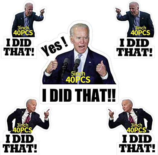 Photo 1 of 200PCS I Did That Biden Stickers (3”&5”), Funny I Did That Sticker Mixed 5 Different Patterns, Pointed to Your Left and Right, Humor/Funny Bumper Joe Biden Sticker Decal
