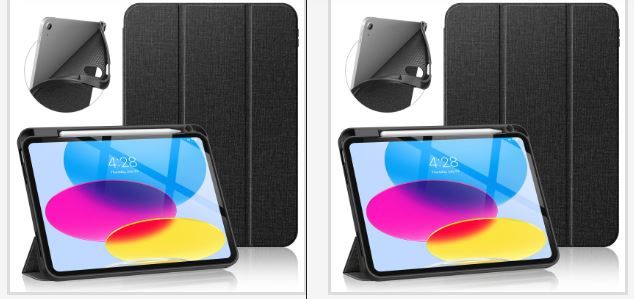 Photo 1 of BUNDLEOF 2!! Soke iPad 10th Generation Case 2022 with Pencil Holder (10.9-inch)- Premium Shockproof Case [Auto Sleep/Wake] with Soft TPU Back Cover & Slim Trifold Stand for iPad 10.9 Inch,Black