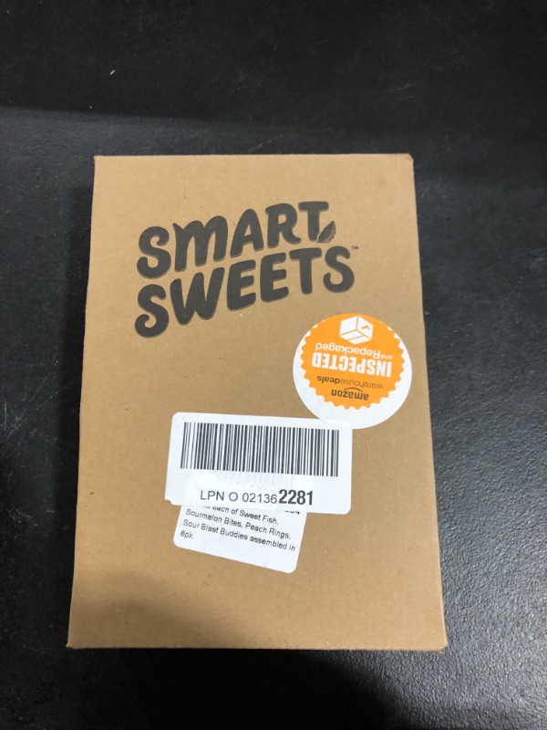 Photo 3 of (Pack of 8) SmartSweets Variety Pack, Candy with Low Sugar, Low Calorie Snacks, Plant-Based: Sweet Fish, Sourmelon Bites, Peach Rings, Sour Blast Buddies, 1.8oz