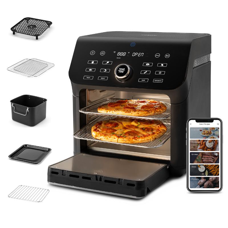 Photo 1 of COSORI Air Fryer Toaster Oven Combo, 10 Qt Family Size 14-in-1 Functions (1000+ APP Recipes), Dishwasher-Safe Accessories with Roast Tray and Dehydrate Racks, Black Oven **MISSING ALL  ACCESSORIES!!!! 