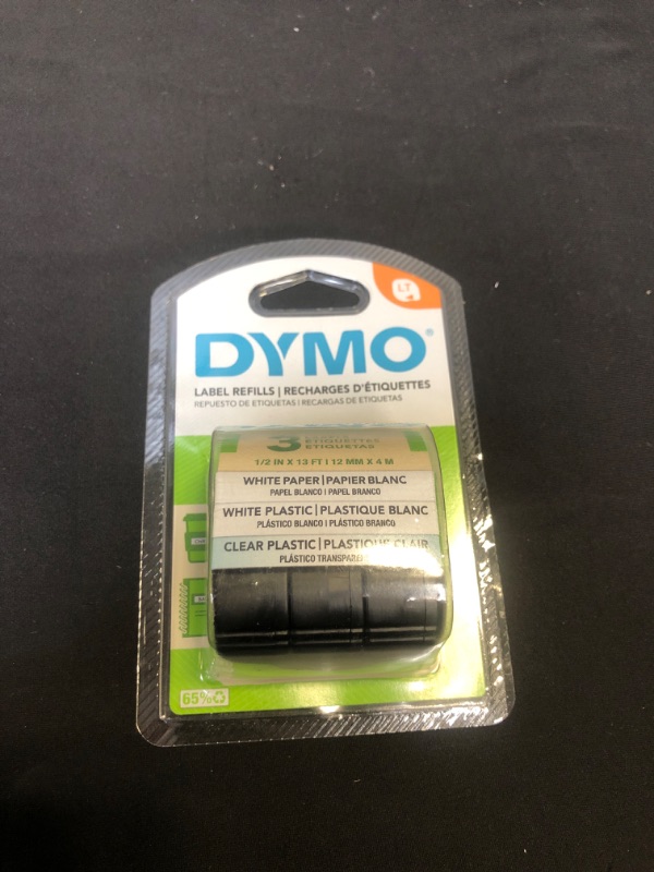 Photo 2 of DYMO LetraTag 3pk Label Tape - Clear/White Paper/White Plastic

