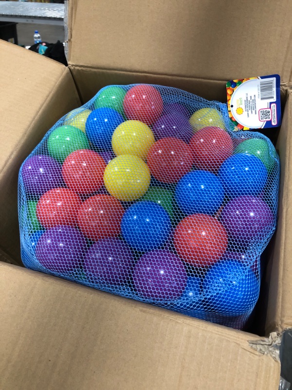 Photo 2 of 200 Ball Pit Balls for Kids – Plastic Ball Refill Pack for Kids | Phthalate and BPA Free Non-Toxic Plastic Ball Pack | Reusable Storage Bag with Zipper