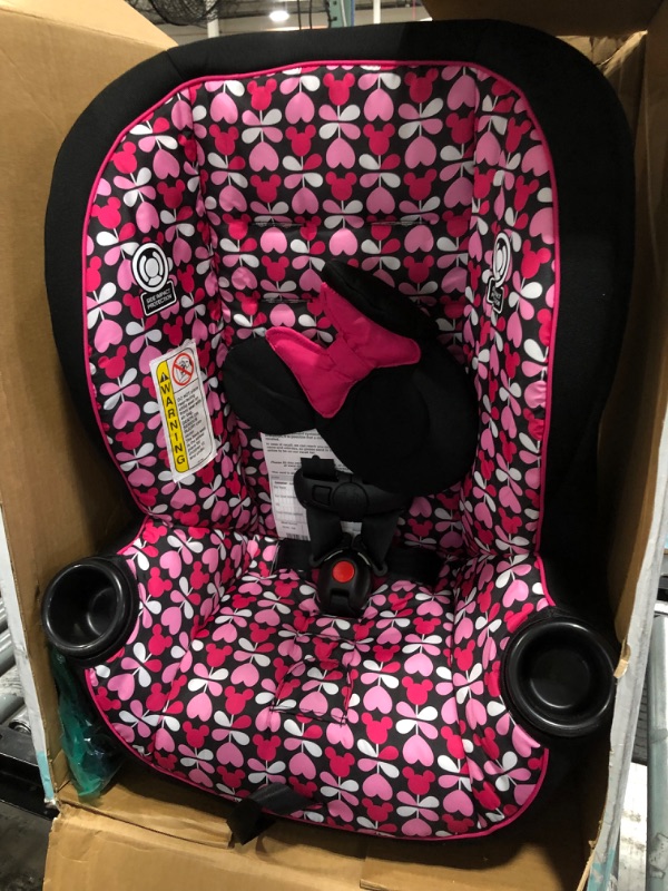 Photo 2 of Disney Baby Onlook 2-in-1 Convertible Car Seat, Rear-Facing 5-40 pounds and Forward-Facing 22-40 pounds and up to 43 inches, Minnie Sweetheart
