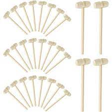 Photo 1 of 28pcs Wooden Hammer For Chocolate Wood Hammers Crab Lobster Mallets Solid Natura