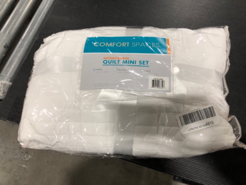 Photo 1 of Comfort Spaces Kienna Quilt Set-Luxury Double Sided Stitching Design All Season, Lightweight, Coverlet Bedspread Bedding, Matching Shams, Twin/Twin XL(66"x90"), White,CS14-0263 White Twin/Twin XL(66"x90")