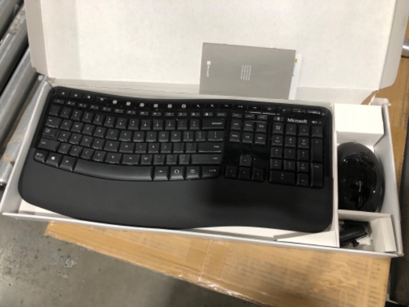 Photo 2 of Microsoft Wireless Comfort Desktop 5050 - Black. Wireless, Ergonomic Keyboard and Mouse Combo. Built-in Palm Rest and Comfort Curve Design. Customizable Windows Shortcut Keys