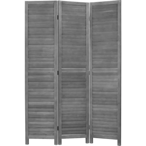 Photo 1 of 3 Panel Wood Room Divider 4.3 Ft Tall Privacy Wall Divider 67.7" x 16.9" Each Panel Folding Wood Screen For Home Office Bedroom Restaurant ?Gray?
