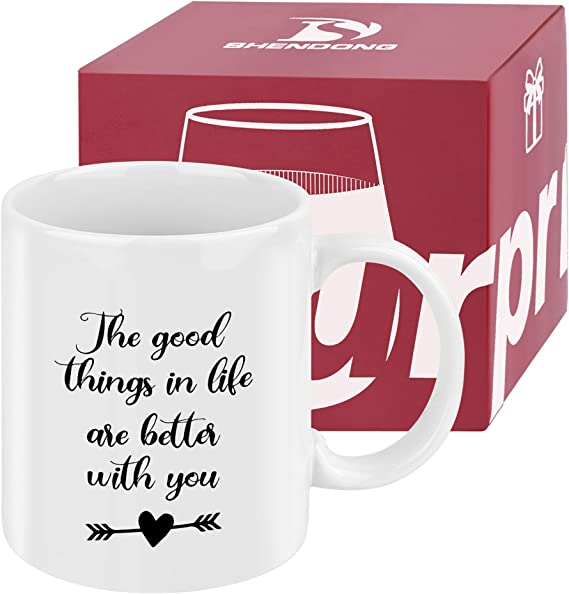 Photo 1 of 2 pack Valentine's Day Gifts for Women Wife Girlfriend The Good Things in Life Are Better with You Mug Valentine Gifts for Women Best Friends Wife 11 ounces with Gift Box
