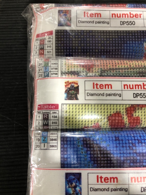 Photo 1 of 5 pack DIY Diamond art Template sonic, Mandalorian, Stitch, Flowers, Castle 