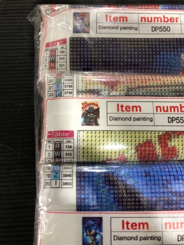 Photo 1 of 5 pack DIY Diamond art Template sonic, Mandalorian, Stitch, Flowers, Castle 