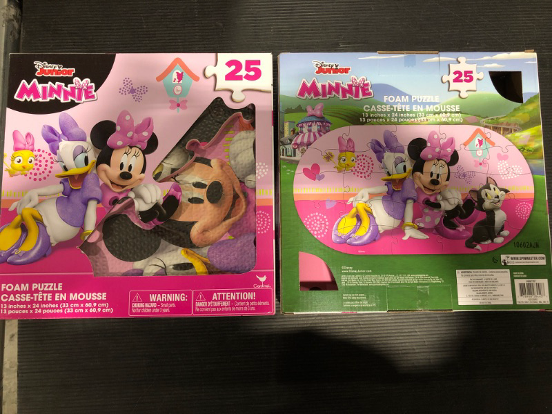 Photo 2 of 2 Pack Minnie Mouse Foam Puzzle Mat - Disney Junior Minnie Floor Jigsaw Puzzle, Educational Minnie and Daisy Duck Foam Floor Puzzle for Kids Play Area and Birthday Parties Gifts - 25 Pieces, 13x24 Inches