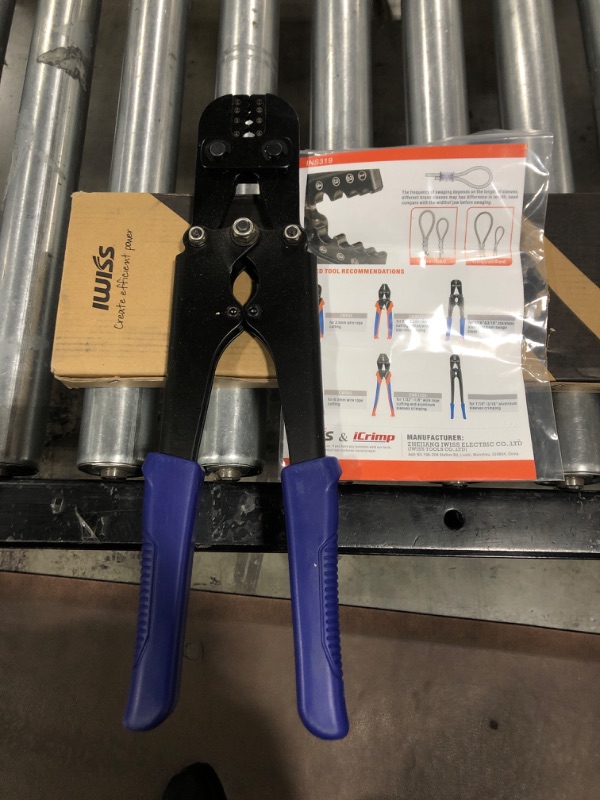 Photo 2 of IWISS Wire Rope Crimping Tool for Aluminum Oval Sleeves,Double Sleeves,Crimping Loop sleeve from 3/64-inch to 1/8-inch -15 inch Length 15 inch for 3/64" to 1/8"