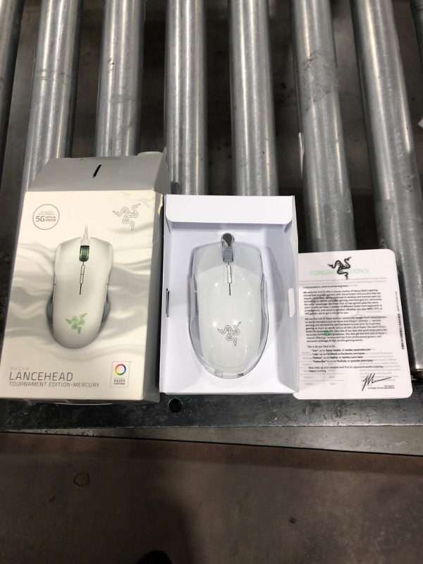 Photo 2 of Razer Lancehead TE Ambidextrous Gaming Mouse: 16,000 DPI Optical Sensor - Chroma RGB Lighting - 8 Programmable Buttons - Mechanical Switches - Mercury White
