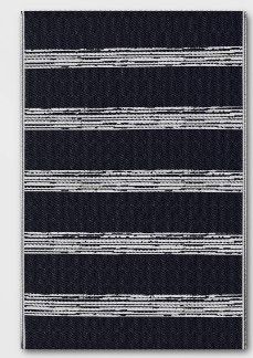 Photo 1 of 4' x 6' Outdoor Rug Dark Navy Stripe - Room Essentials™

