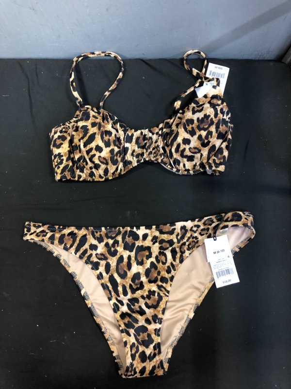 Photo 3 of 
Women's Pleated Front Bralette Bikini  - Shade & Shore Brown Animal Print 34C
 Extra Cheeky Bikini  -  M
