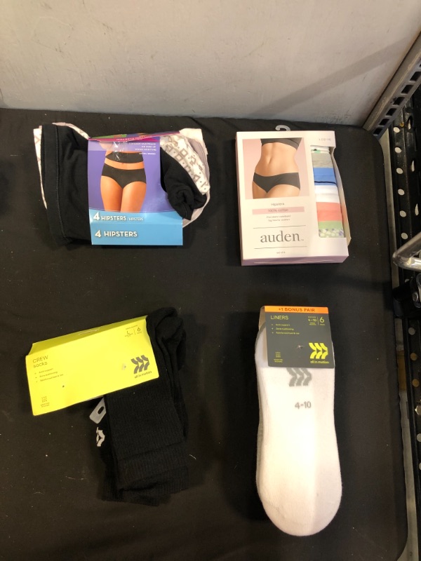 Photo 1 of 4PC LOT,WOMENS SOCKS AND UNDERWEAR SIZE LARGE 