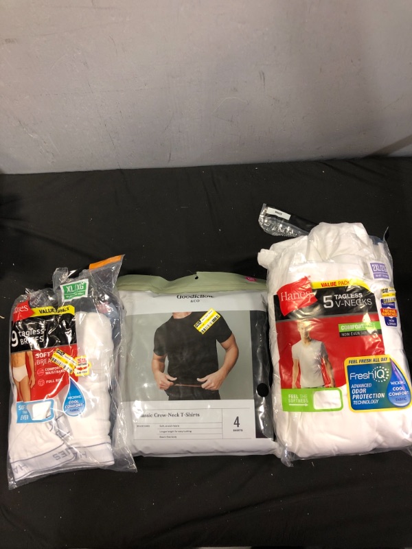 Photo 1 of 3 PC LOT, T SHIRTS 2 XL, BREIFS XL 