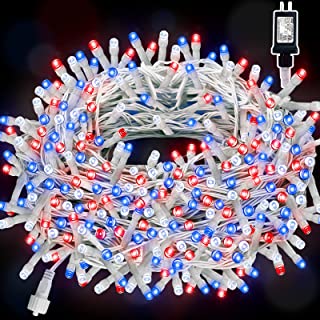 Photo 1 of [ Timer & 8 Modes ] 200 LED 65.6 Ft Fairy String Lights 4th of July Decorations, Red White and Blue Lights Plug in Patriotic, Fourth of July, National Independence Day Home Outdoor Indoor Party Decor
