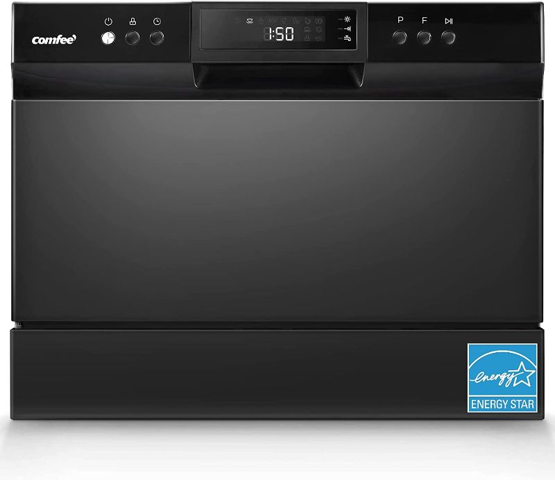 Photo 1 of COMFEE’ Countertop Dishwasher, Energy Star Portable Dishwasher, 6 Place Settings, Mini Dishwasher with 8 Washing Programs, Speed, Baby-Care, ECO& Glass, Dish Washer for Dorm, RV& Apartment, Black
