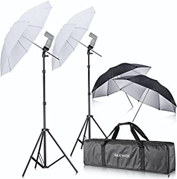 Photo 1 of Neewer Off Camera Double Speedlight Flash ShoeMount Swivel Soft Umbrella Kit Compatible with Camera Flash Speedlights for Portrait Photography, Studio and Video Lighting