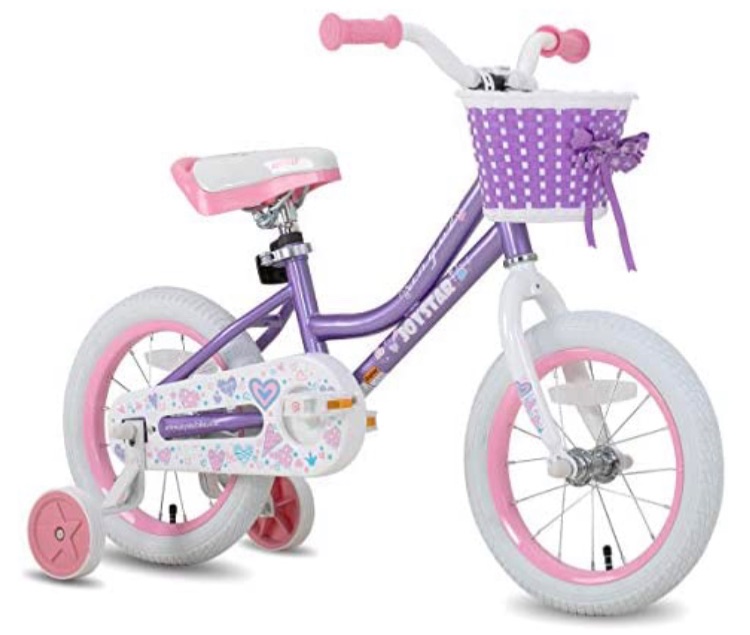 Photo 1 of JOYSTAR Angel Girls Bike for Toddlers and Kids Ages 2-9 Years Old, 18 Inch Kids Bike with Training Wheels & Basket, 18 in Girl Bicycle with Handbrake & Kickstand