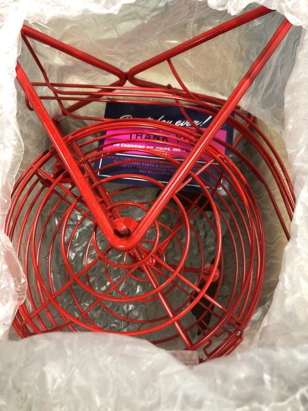 Photo 1 of MR CHIPS Professional Steel 11" (Inch) Tall Bingo Cage - Lucky Red - Cage Only