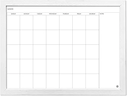 Photo 1 of Loddie Doddie - Magnetic Calendar Board, Dry Erase Board for Wall, Wall Mount White Board Calendar, Home or Office Decor for to-Do Lists, White Wood Frame, 30 inches x 40 inches
