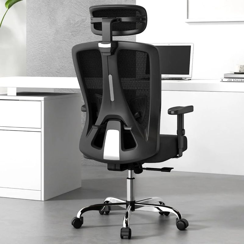 Photo 1 of Sytas Ergonomic Office Chair, High Back Desk Chair Computer Task Mesh Chair with Adjustable Headrest, Arms and Lumbar Support, for Modern Office and Home
