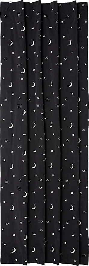 Photo 1 of Amazon Basics Portable Window Blackout Curtain Shade with Suction Cups for Travel, Kids, and Baby Nursery - 50" x 78", Moon & Stars - 1-Pack

