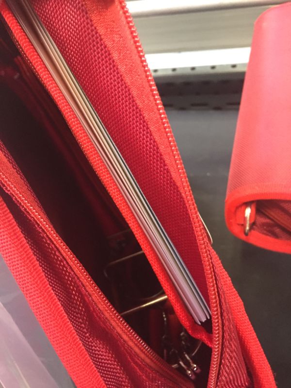 Photo 3 of 2 Ring Zipper Binder with Strap Red - up & up
