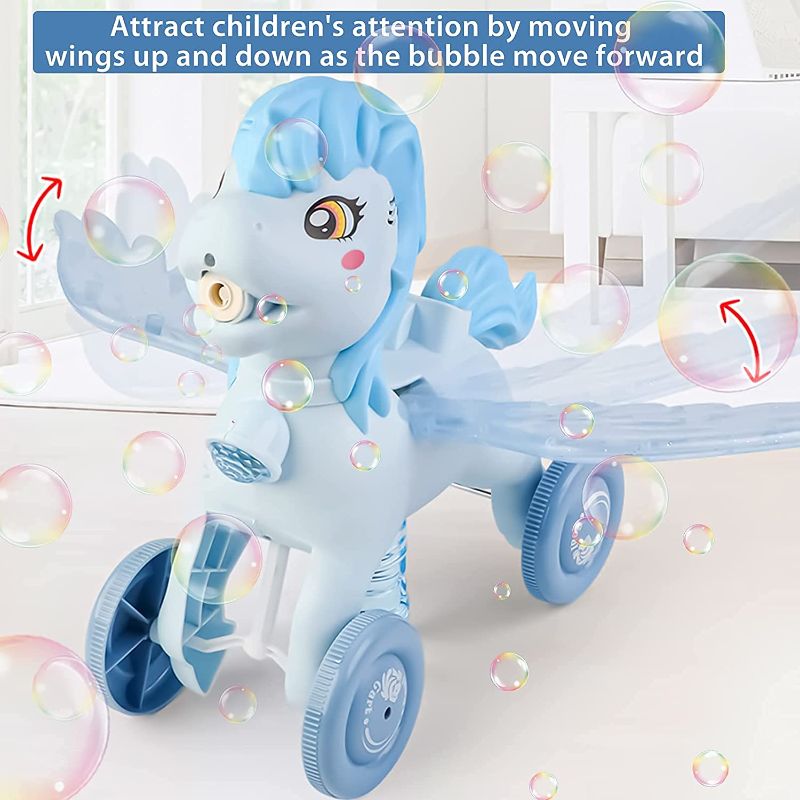 Photo 1 of Bubble Machine Blower Blaster Lawn Mower Maker Blue Toy Fun Portable Handheld Operate Automatic Battery Electric Outdoor Summer Birthday Best Gift Light for Toddler Boy Girl Kid 1 2 3+ Year Old
