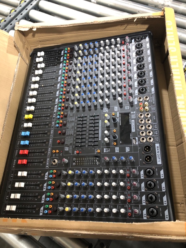 Photo 2 of Professional DJ Audio Mixer, Phenyx Pro Sound Mixer, 6-Channel Sound Board Mixer Audio w/ USB Audio Interface, USB-B Recording, BT Function, 99 DSP Effects, 3-Band EQ, For Studio, Stage (PTX-20)

